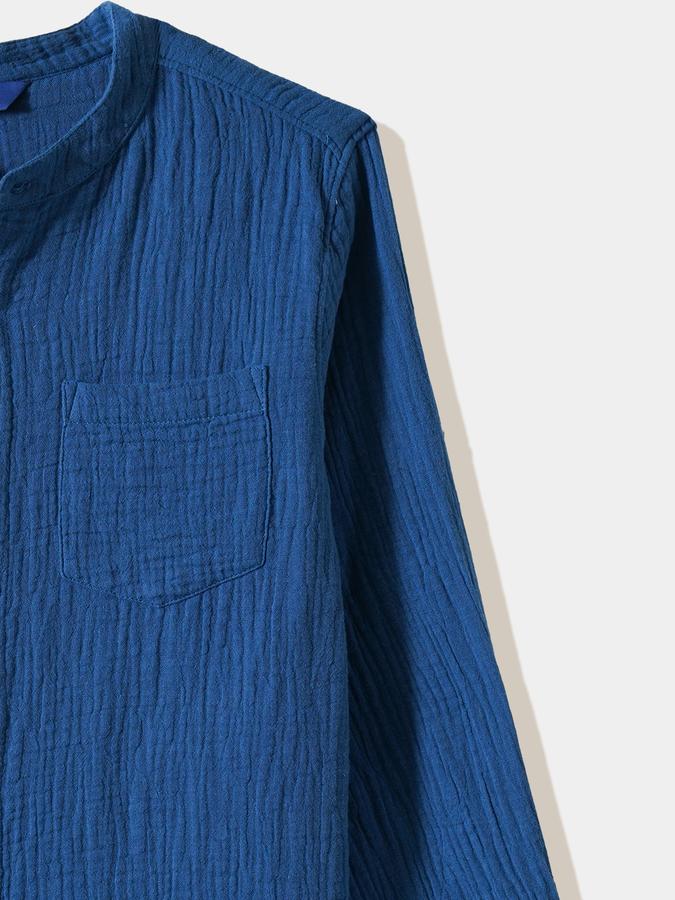 Boys Cotton Regular Fit Long Sleeve Textured Shirt