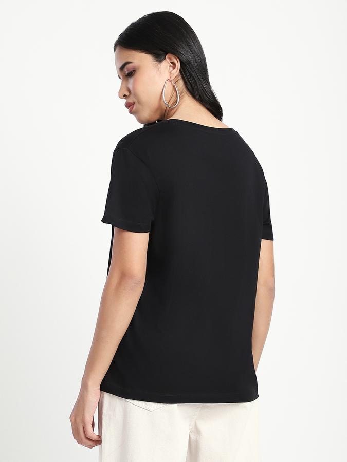Women Cotton Regular Fit Crew Neck Graphic T-shirt