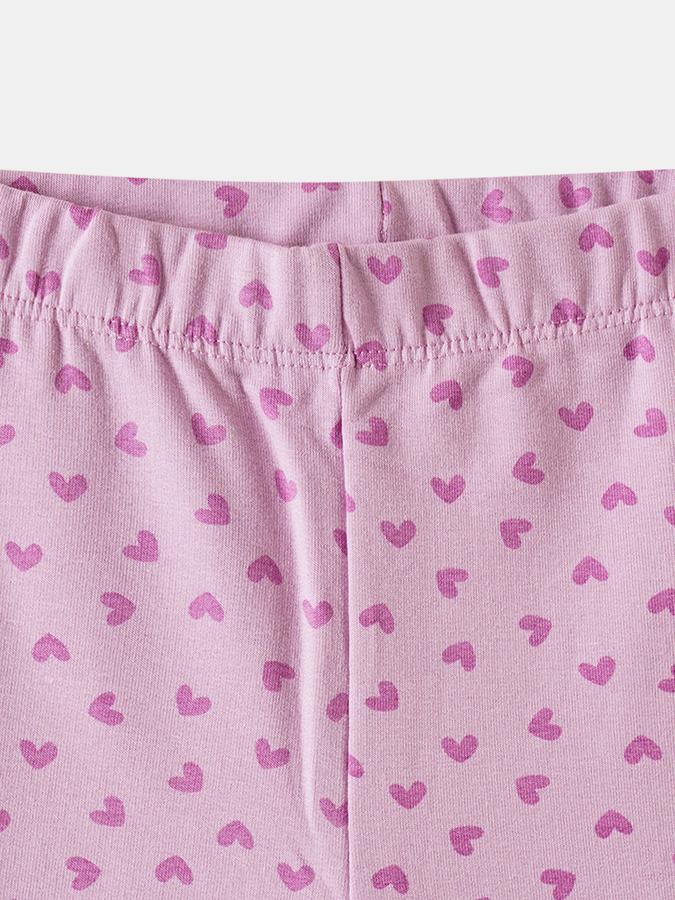 Girls Cotton Blend Skinny Fit Elastic Waist Printed Leggings