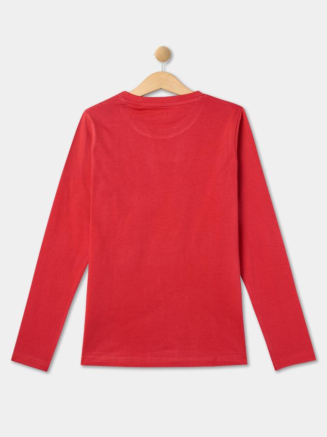 Girls Cotton Regular Fit Crew Neck Solid T-shirt