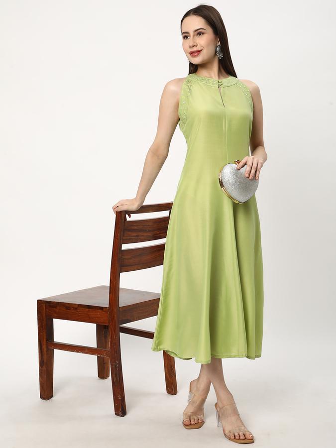 Women Polyester Embroidered A-Line Ethnic Dress