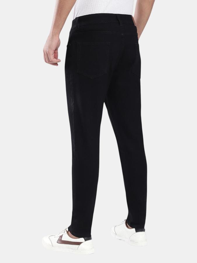 R&B Black Tapered Fit Men Mid Rise Jeans