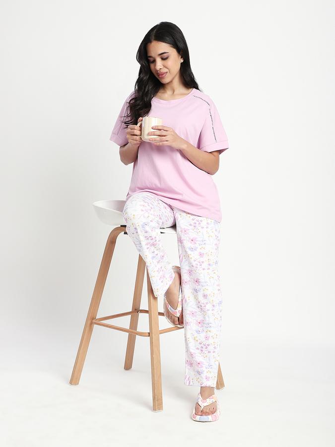 Women Cotton Floral Relaxed Fit Lounge Co-Ord Set