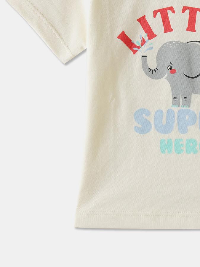 Boys Cotton Regular Fit Crew Neck Graphic T-shirt