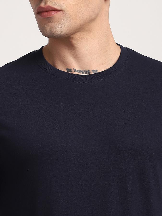 Men Cotton Regular Fit Crew Neck Solid T-shirt