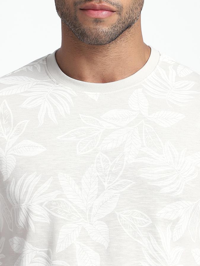 R&B Men's Light Grey Printed T-Shirt