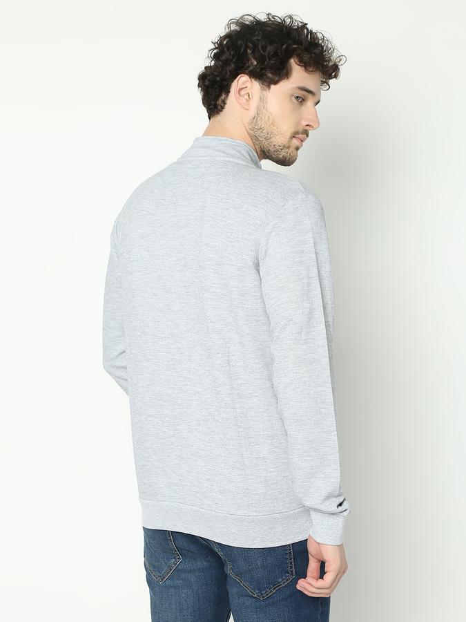 Men Cotton Blend Regular Fit Mock Neck Heathered Sweater