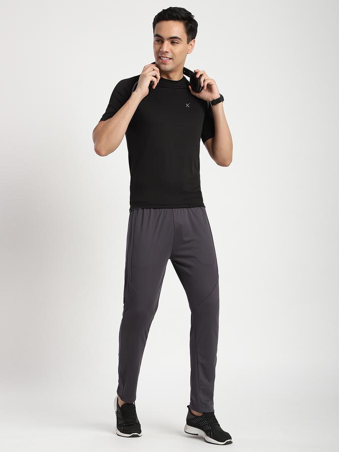 Men Cotton Regular Fit Drawstring Waist Open Hem Trackpants