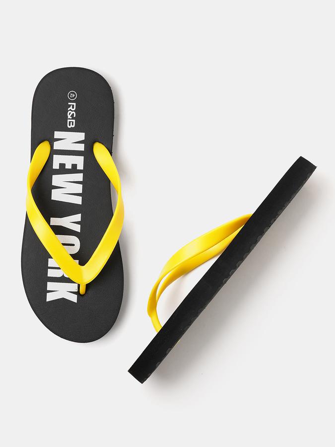 R&B Men Black Flip Flops