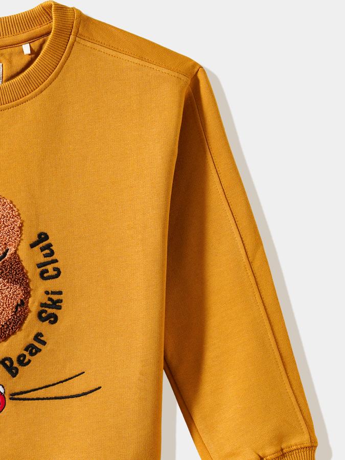 Boys Cotton Relaxed Fit Crew Neck Graphic Sweatshirt