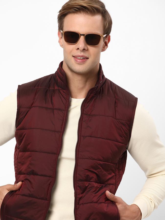 Men Polyester Regular Fit Quilted Jacket