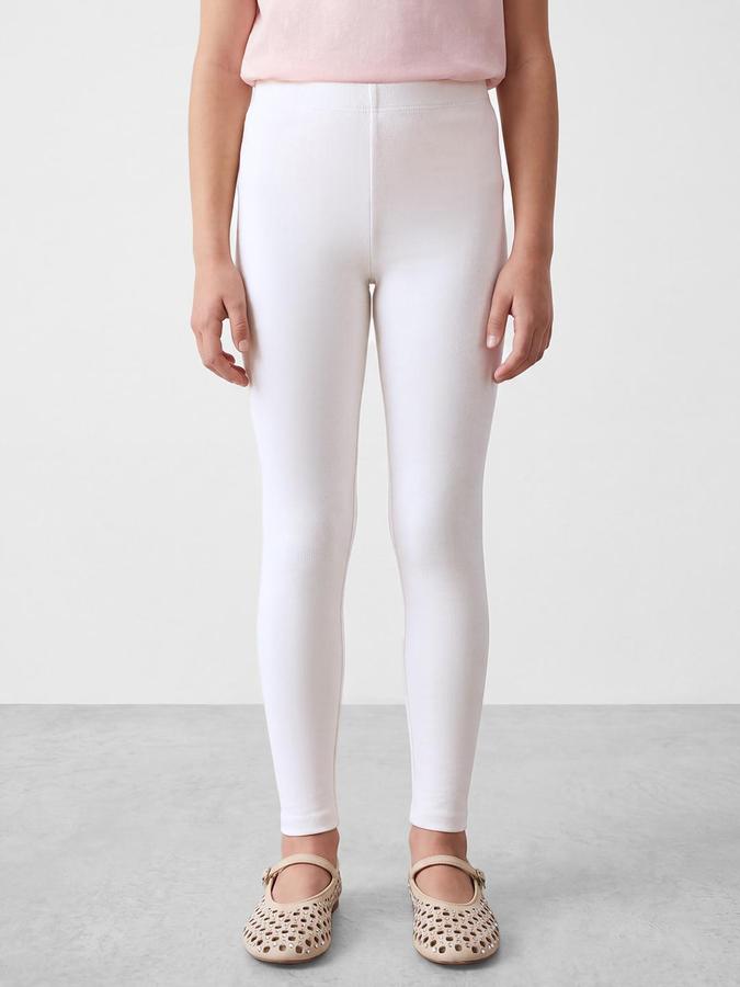 R&B Girls Solid Ivory Ankle Length Leggings