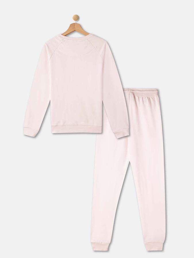 R&B Girls Pink Graphic Print Pure Cotton T-Shirt With Trousers