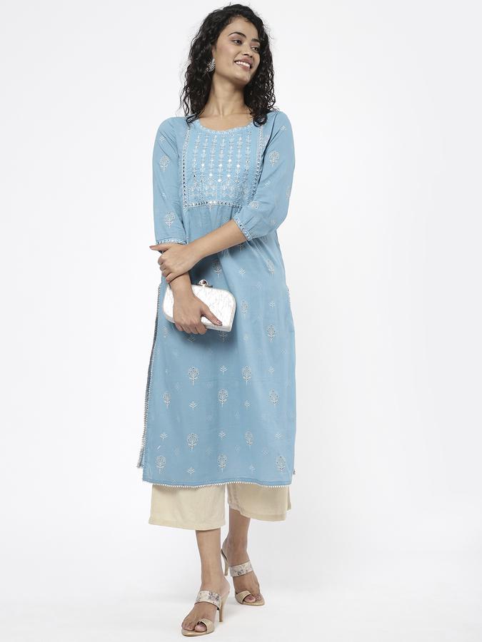 R&B Women Blue Kurtas image number 1