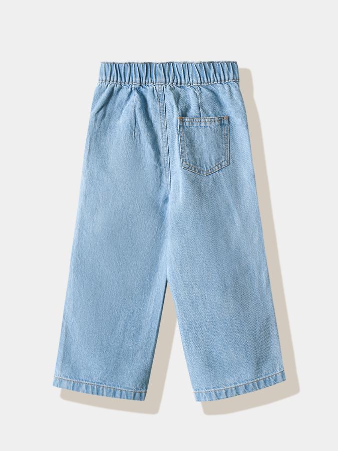 Girls Cotton Straight Fit Pull-On Clean Hem Jeans