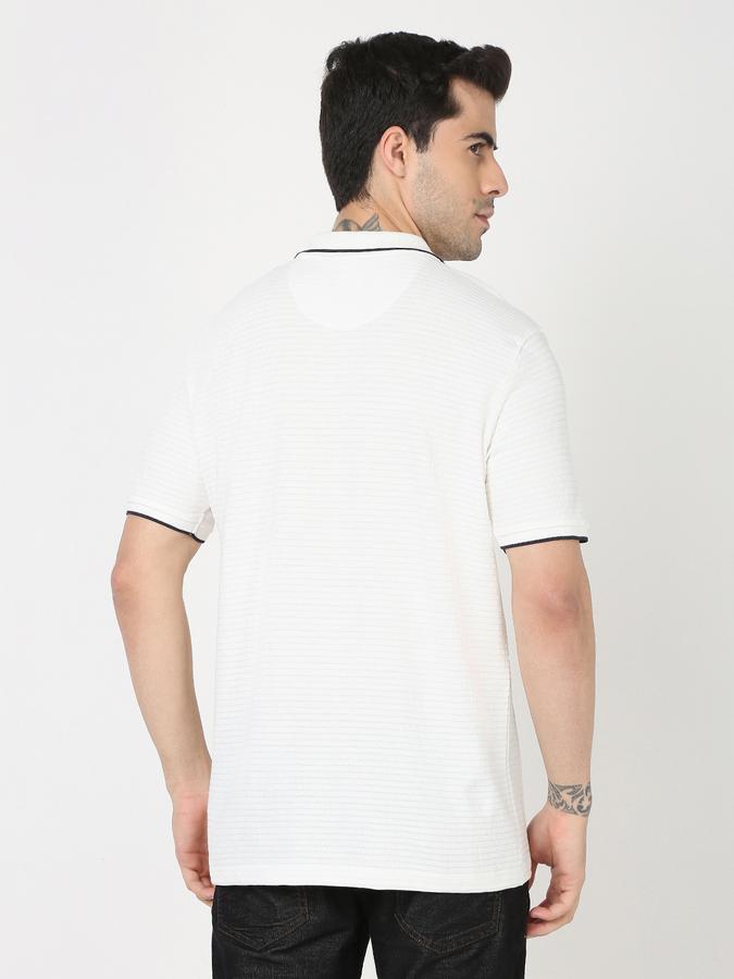 Men Striped Regular Fit Polo T-Shirt data-index=