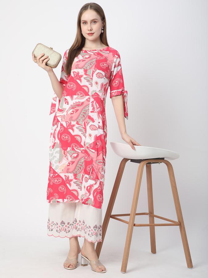 Women Cotton Blend Culottes Drawstring Embroidered Trousers