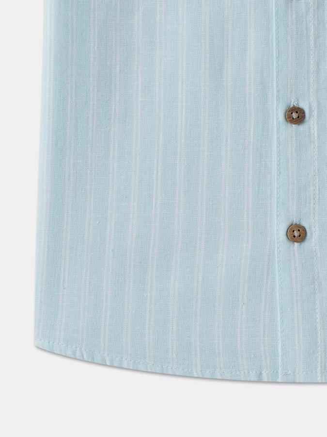 Boys Cotton Regular Fit Short Sleeve Striped Shirt