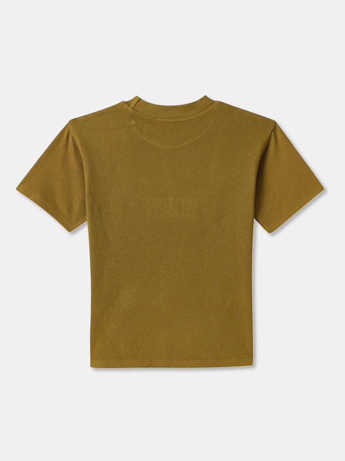 Boys Cotton Regular Fit Crew Neck Solid T-shirt