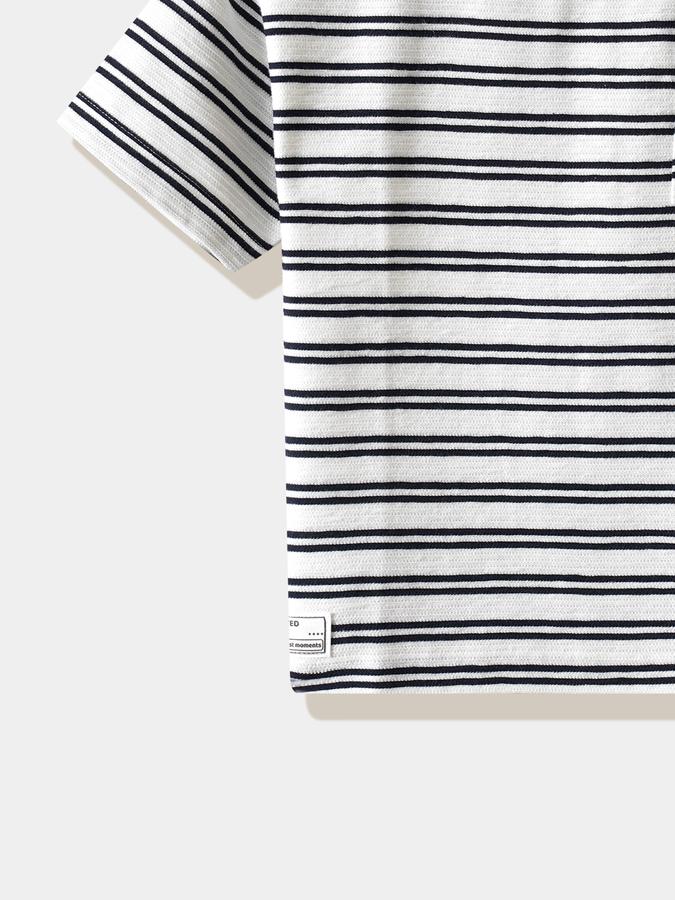 Boys Polyester Regular Fit Crew Neck Striped T-shirt