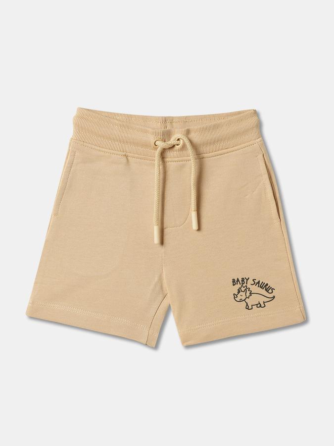 Boys Cotton Relaxed Fit Elastic Waist Clean Hem Shorts