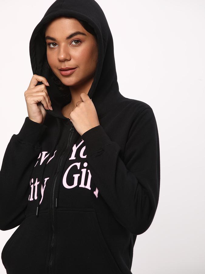 Women Typographic Print Hoodie