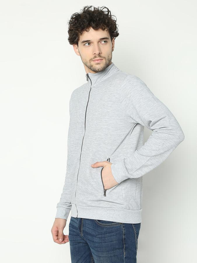 Men Cotton Blend Regular Fit Mock Neck Heathered Sweater