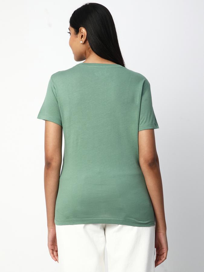 Women Cotton Regular Fit Crew Neck Graphic T-shirt