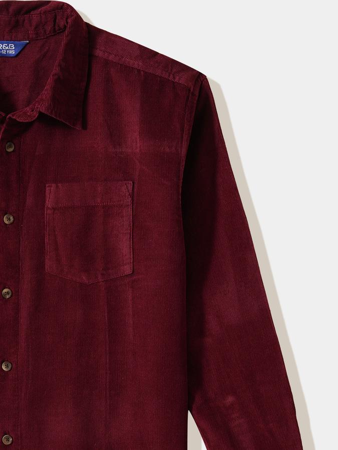 Boys Cotton Regular Fit Long Sleeve Solid Shirt