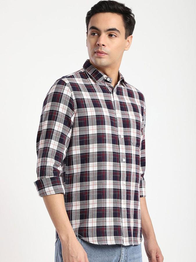R&B Men Multi Color Checked Long Sleeves Shirt 