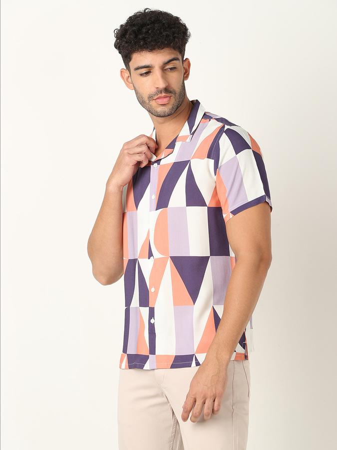 Cuban Collar Shirt with Short Sleeves image number 1