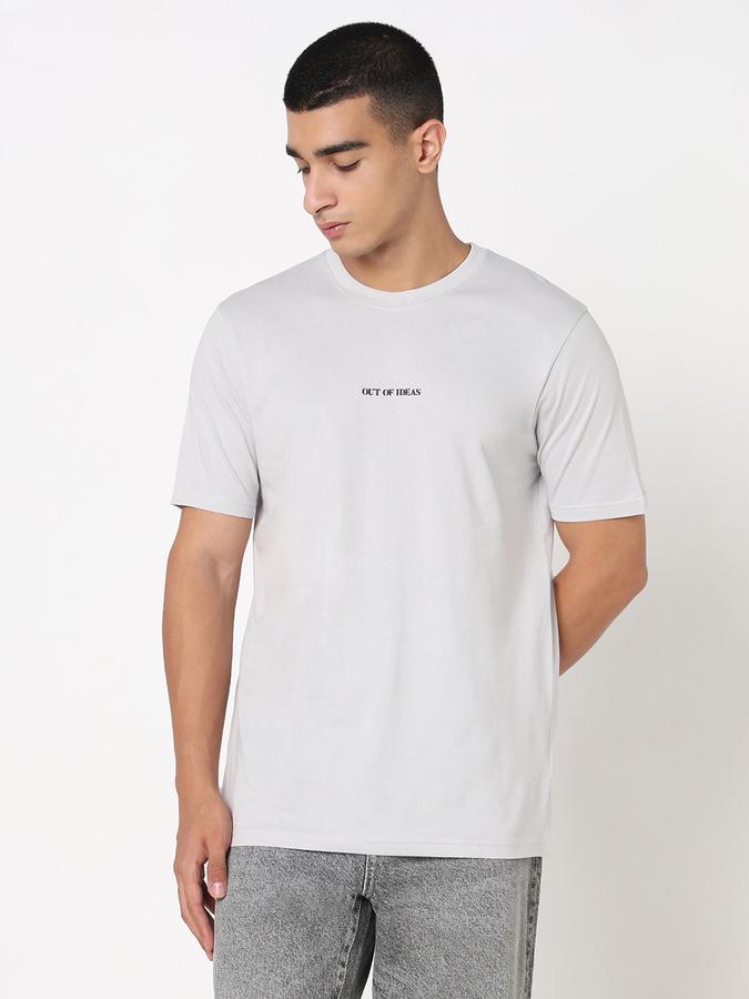R&B Men's Silver Printed T-Shirt