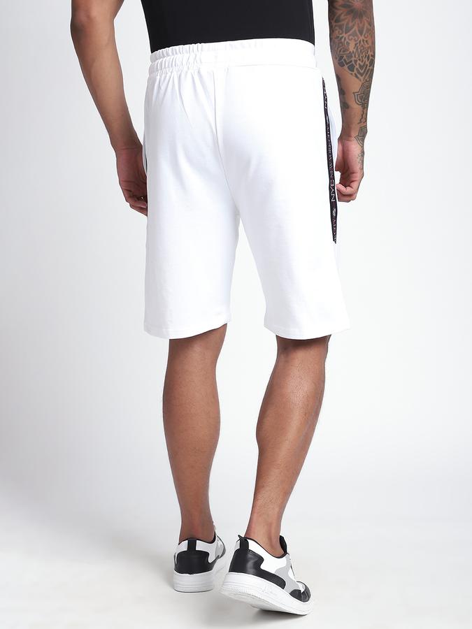 Men Cotton Relaxed Fit Drawstring Solid Shorts