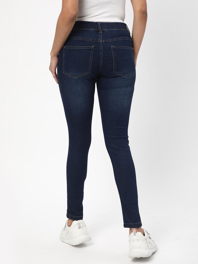 Women Mid-Wash Skinny Fit Jeggings image number 2