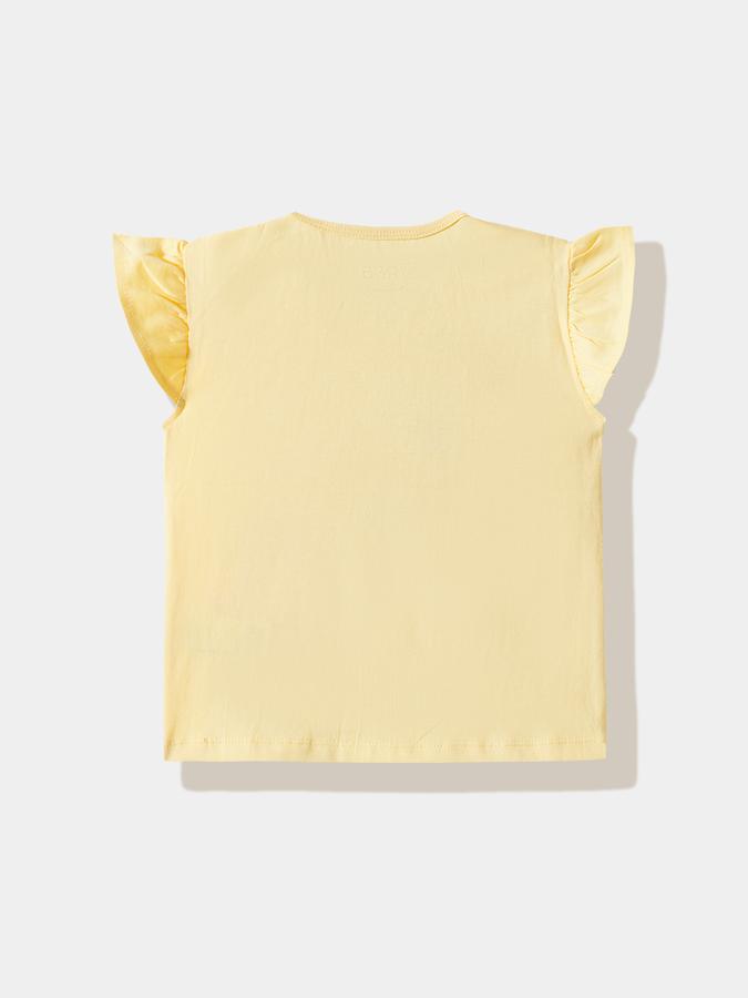 Girls Cotton Regular Fit Crew Neck Graphic T-shirt