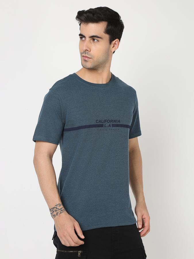 Men Typographic Print Regular Fit Crew-Neck T-Shirt image number 2