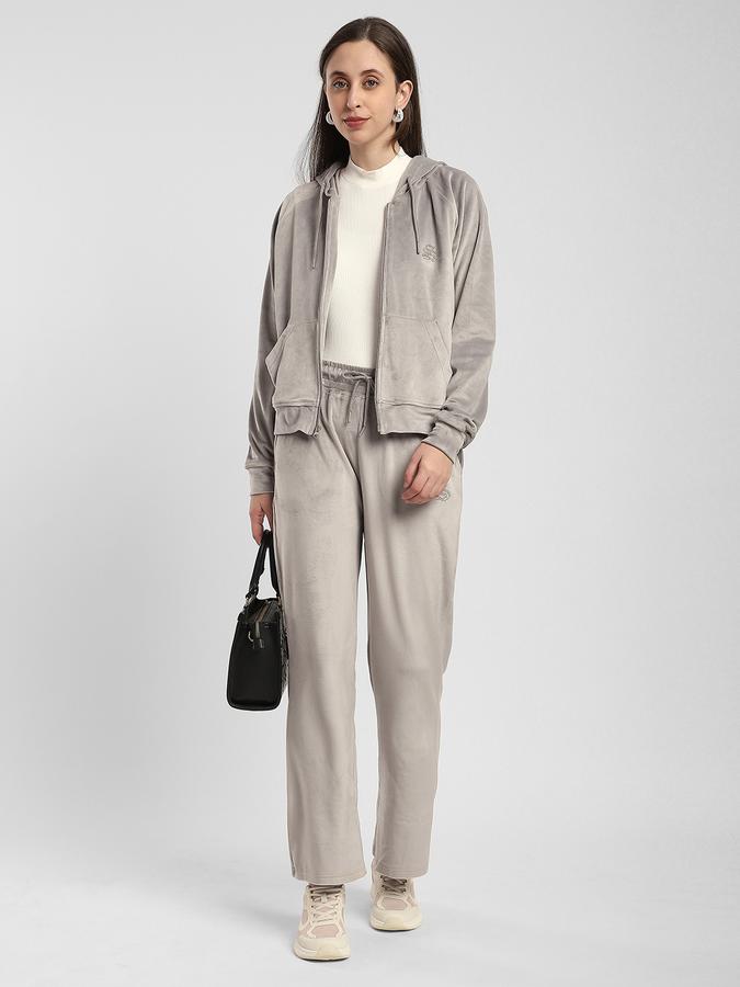 Women Polyester Regular Fit Mid Rise Solid Trousers