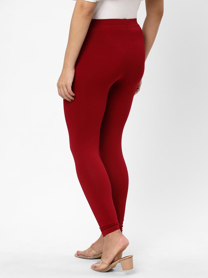 R&B Women's Solid Stretch Ankle Length Knitted Leggings image number 2