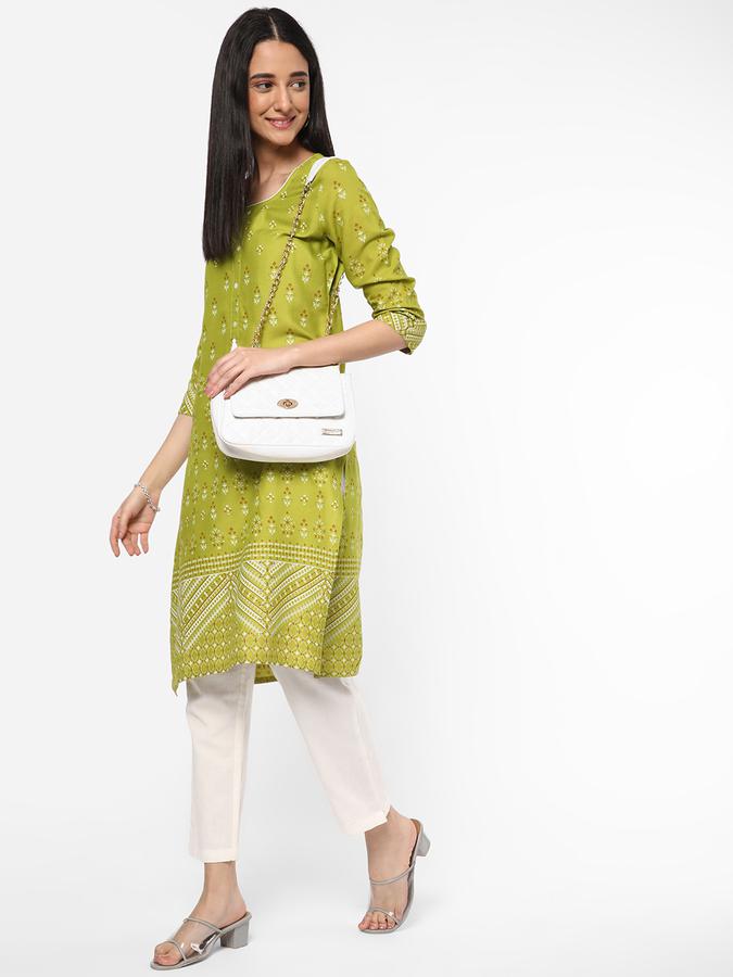 R&B Women Green Kurta image number 1