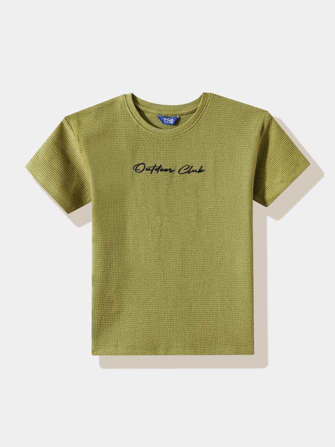 Boys Cotton Relaxed Fit Crew Neck Graphic T-shirt