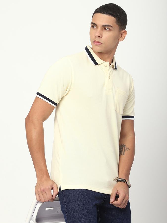 Men Polycotton Regular Fit Polo Neck Solid T-shirt