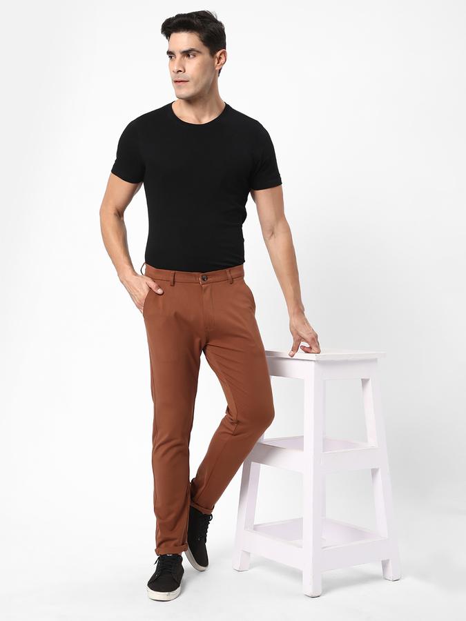 R&B Men Brown Casual Trousers image number 1