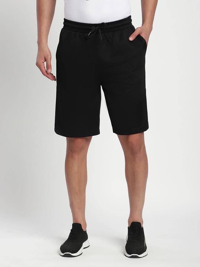 Men Polyester Relaxed Fit Drawstring Solid Shorts
