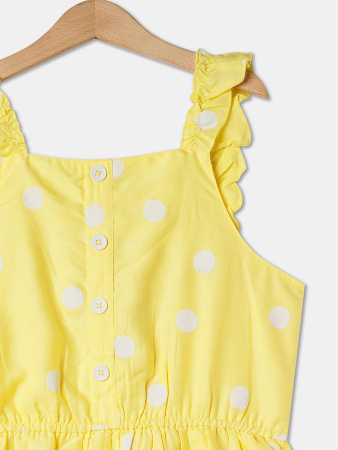 Girls Viscose Regular Fit Square Neck Tiered Dress