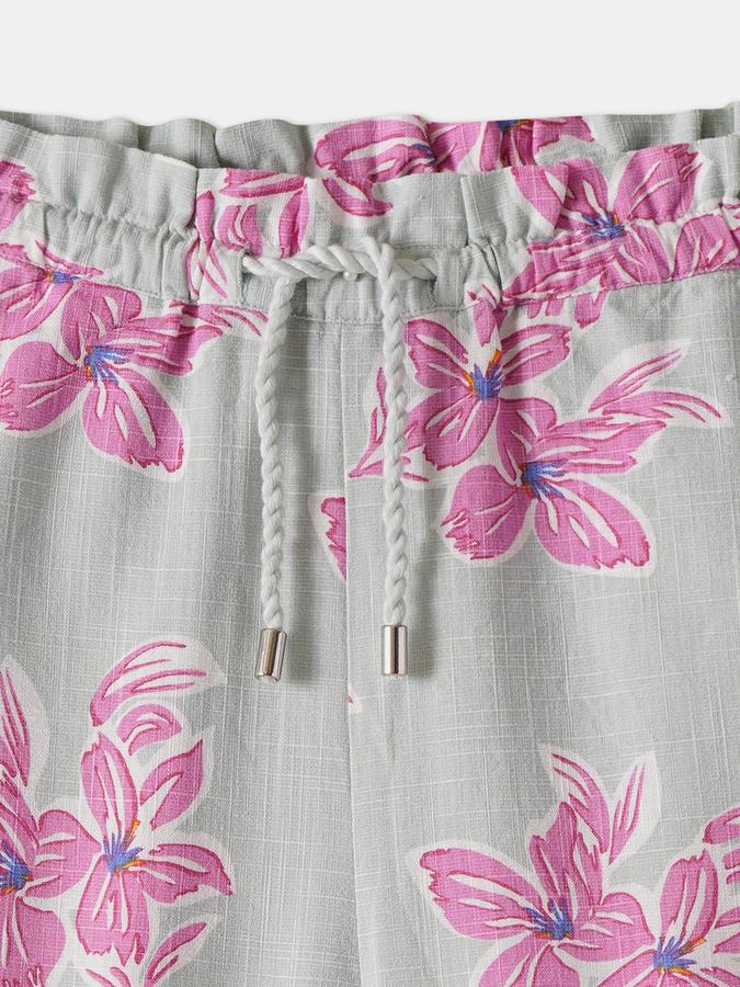 Boys Blend Regular Fit Floral Drawstring Waist Trouser