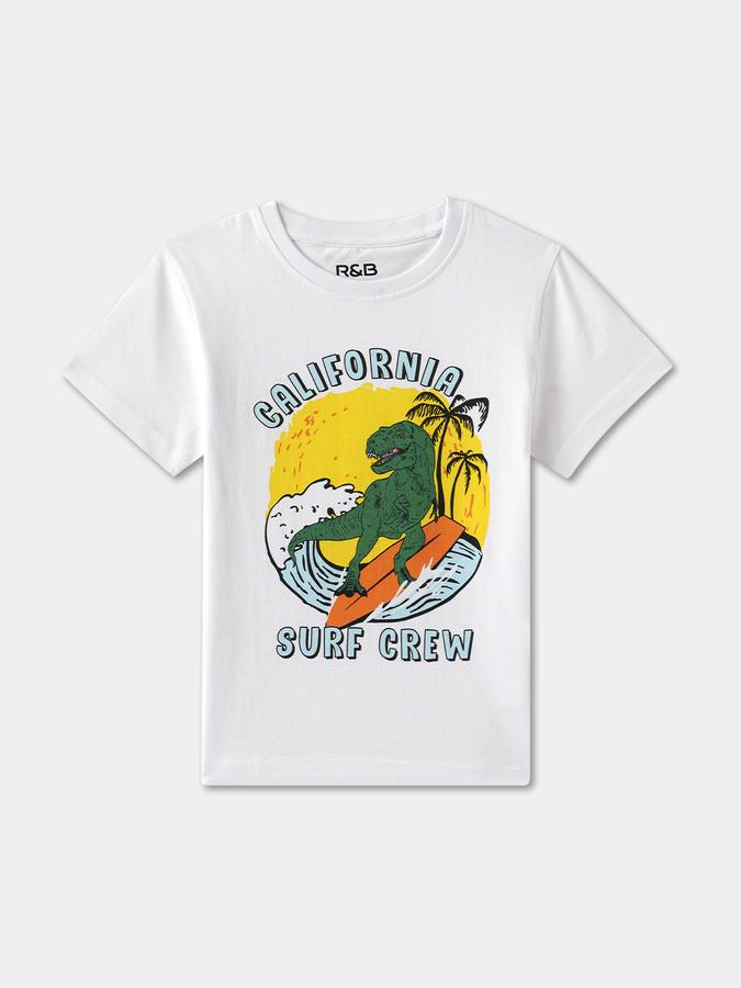 Boys Graphic Print Pure Cotton Regular T Shirt 