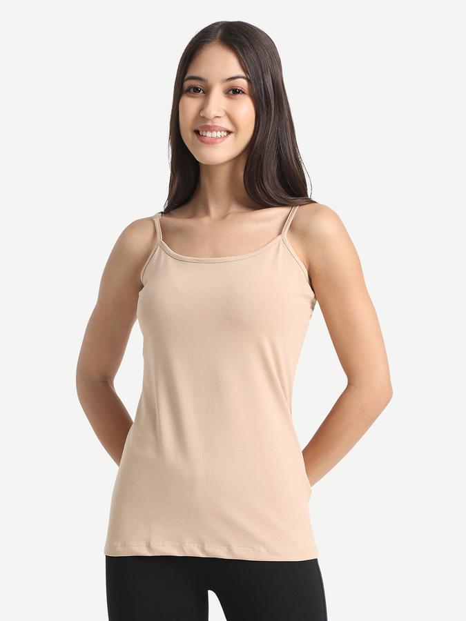 Women Cotton Blend Slim Fit Scoop Neck Solid Camisole