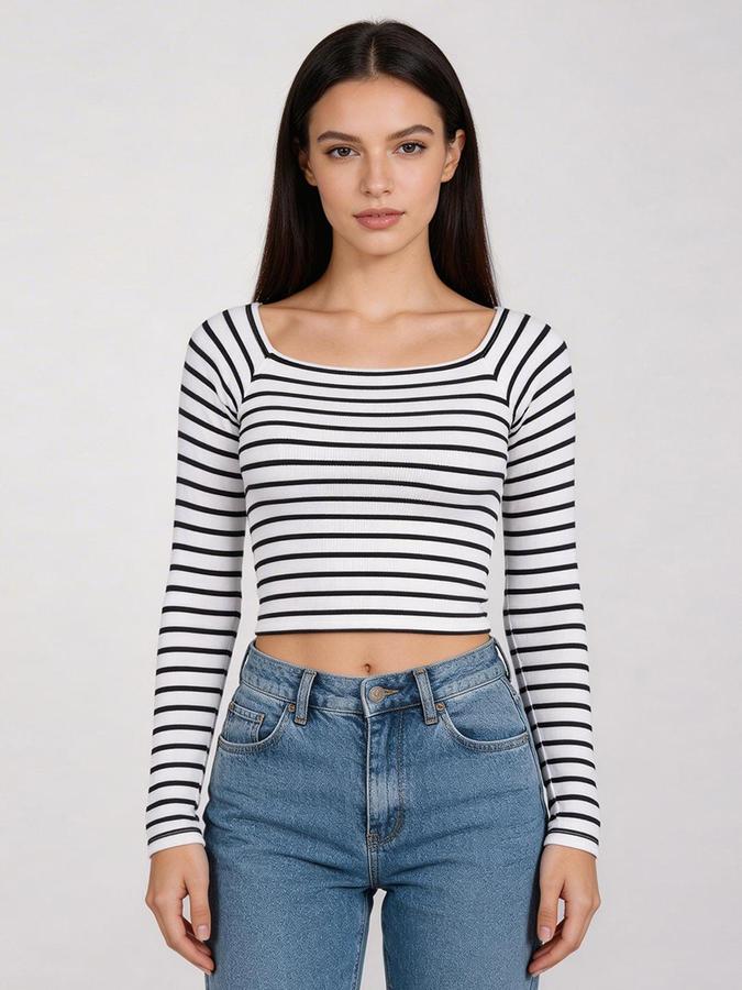 R&B White Self Designed Women Fitted Top 