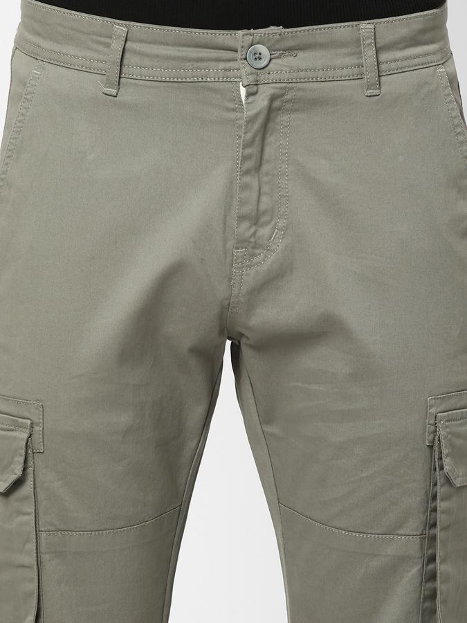 Men Slim Fit Flat-Front Trousers image number 3