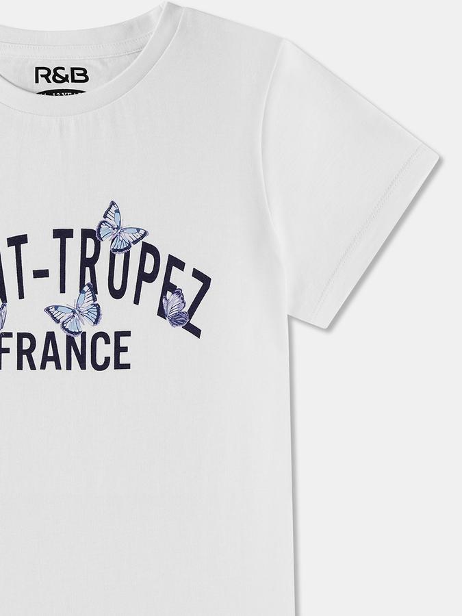 Printed T-Shirt with Crew Neck and Short Sleeves image number 2